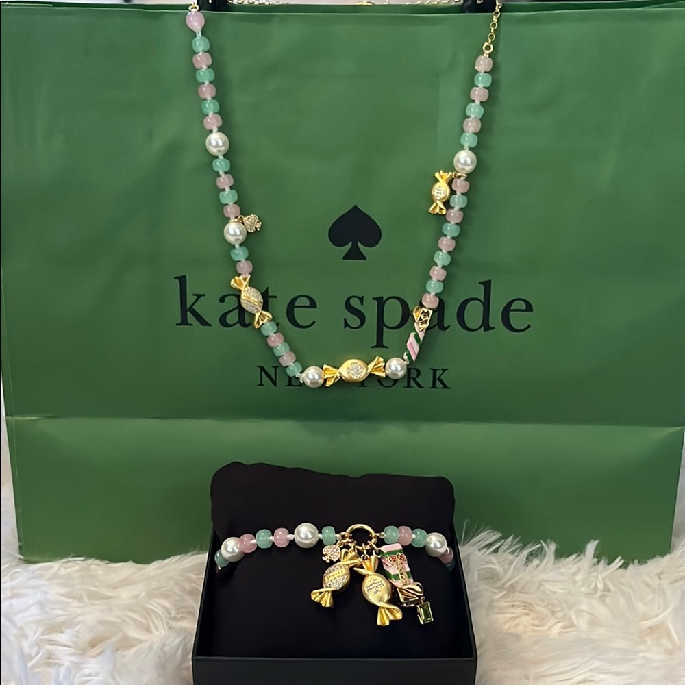 Kate Spade Treat Yourself Candy Charm Necklace and Bracelet New!